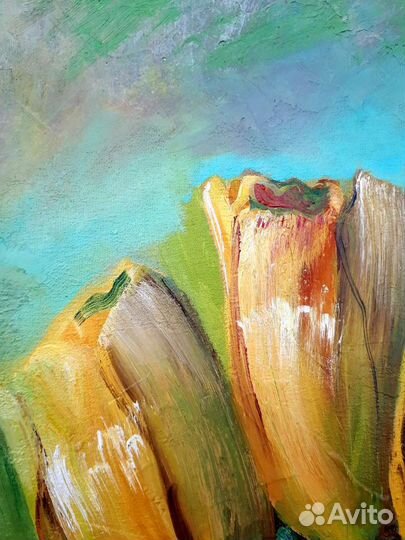 Картина маслом на холсте цветы