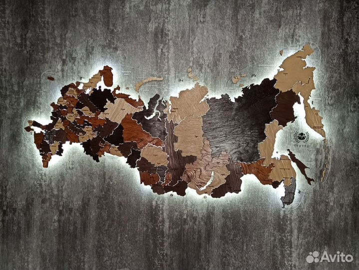 Фактурная карта России из дерева, Азов