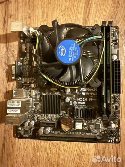 Материнская плата Asrock h81m+Celeron g1840+озу+бп