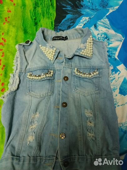 Джинсовая жилетка