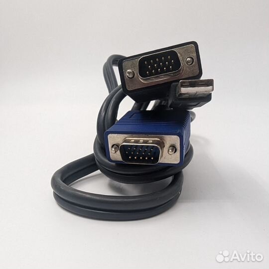 KVM кабель 2L-5201U, Aten с интерфейсами USB, VGA