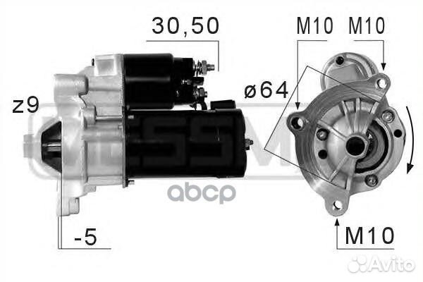 Стартер peugeot 406/407 220660 Era
