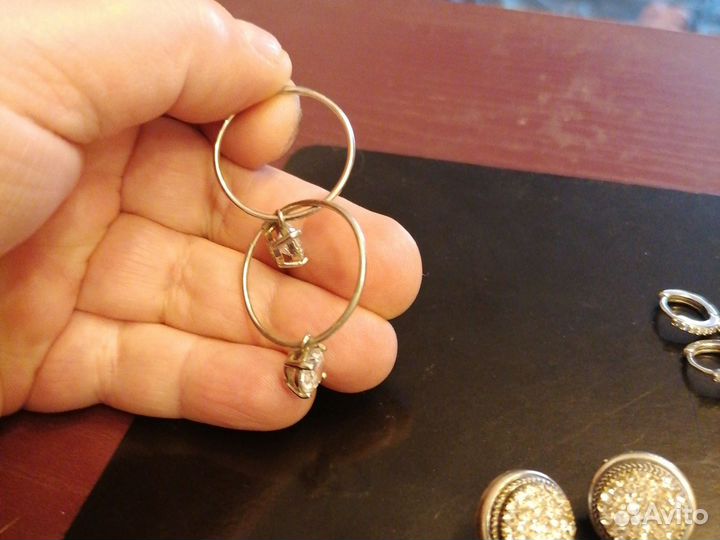 Серьги серебро, мельхиор