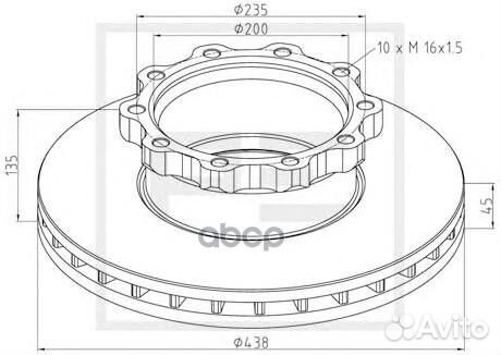 036.104-00A диск торм 438/200x45/135 10n-235-M