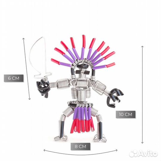 Сувенирная игрушка Индеец (фиолетово-красный)