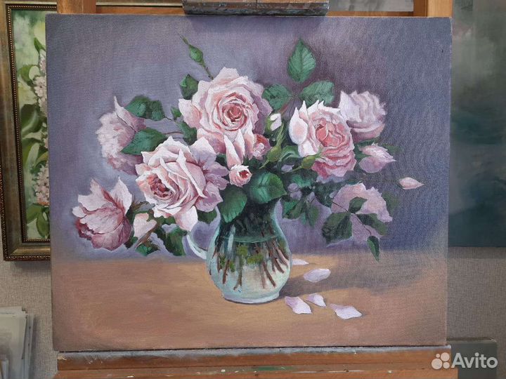 Картина Розы маслом на холсте
