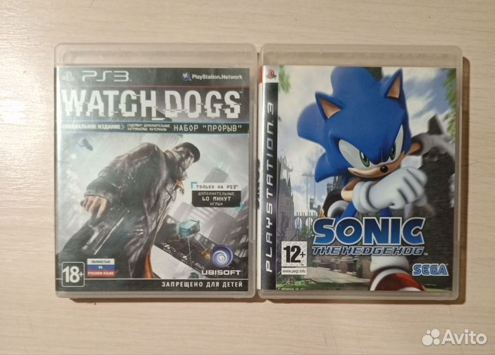 Sonic The hedgehog ps3, watch dogs ps3