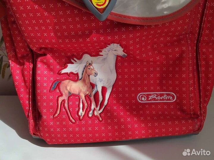 Ранец школьный рюкзак красный Herlitz для девочки