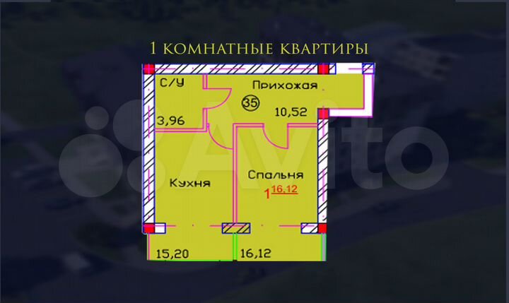 2-к. квартира, 60 м², 3/9 эт.