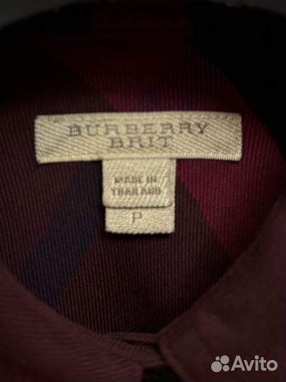 Рубашка в клетку Burberry бордо