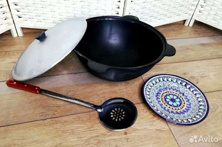 Казан чугунный 16 литров + шумовка