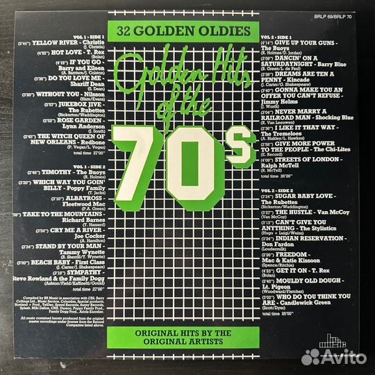 Сборник Golden Hits Of The 70s 2LP (1985г.)