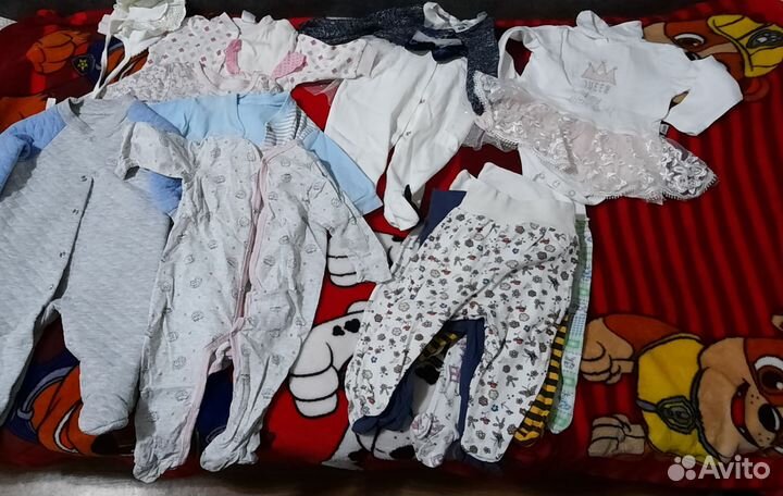 Детские вещи пакетом от 0 до года для девочки