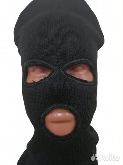 Балаклава вязанный подшлемник с подкладкой