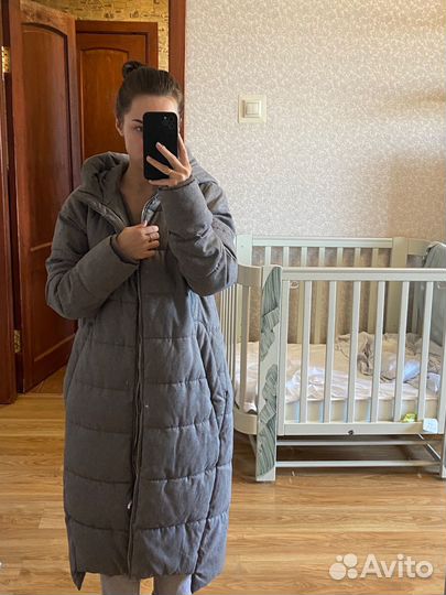 Пуховик женский зимний оверсайз 42-44