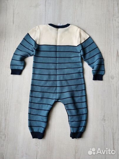 Вязаный детский комбинезон 80 см