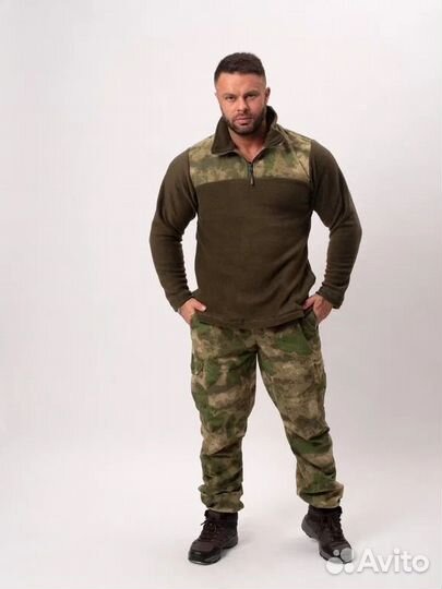 Джемпер флисовый олива мох флиска кофта