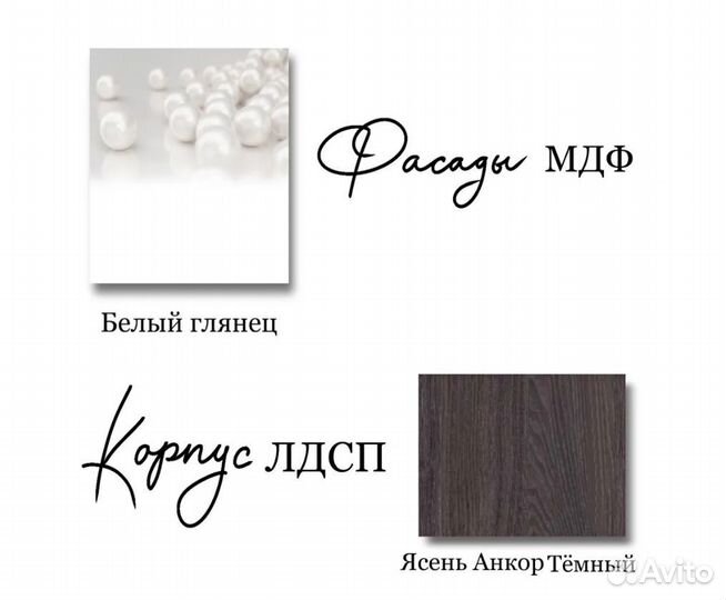 Кухонный гарнитур Инесса модульная Белый Глянец