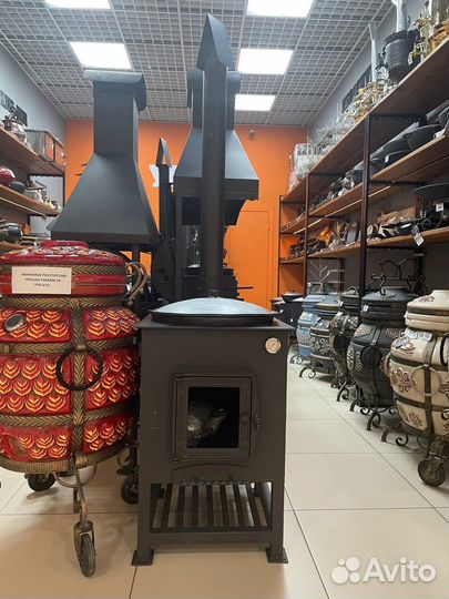 Печь для казана (Профессиональная, на колесах)