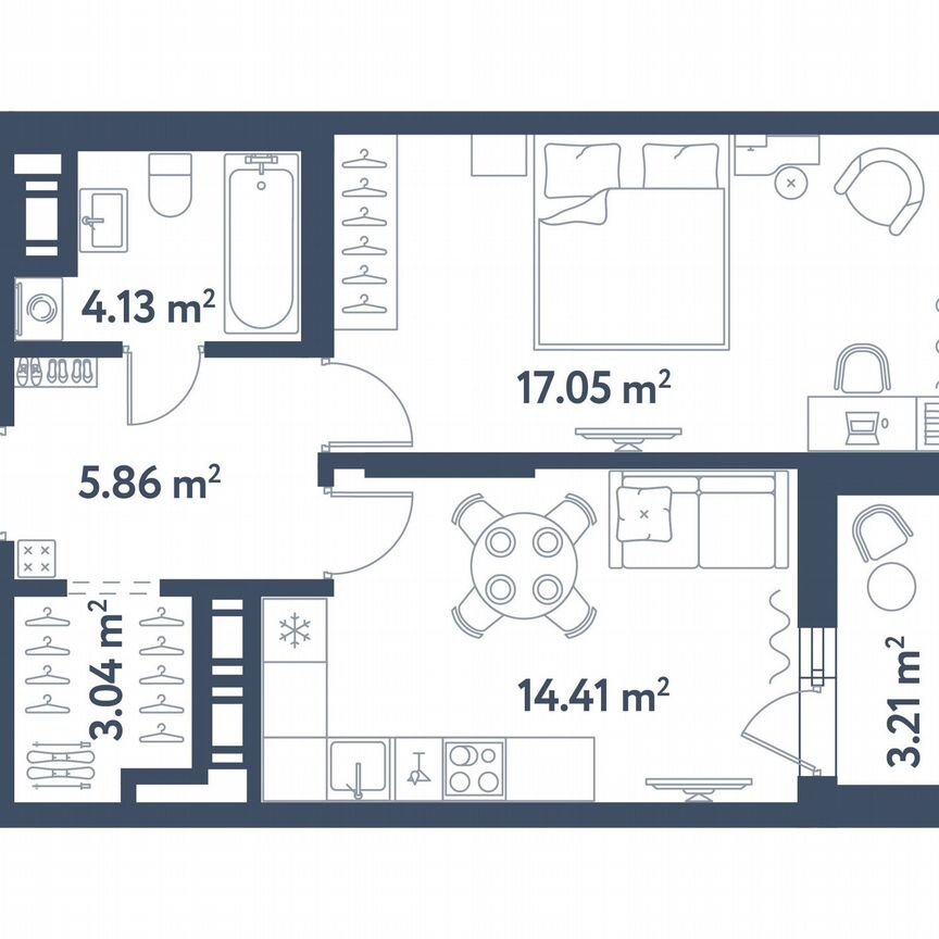 1-к. квартира, 46,1 м², 2/11 эт.