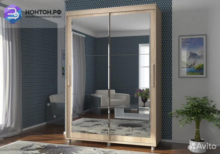 Шкаф-купе Комфорт-12 Прайм с прямоугольными зеркал