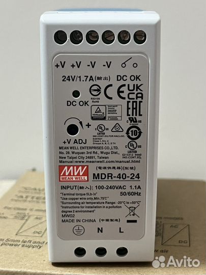 Блок питания MDR-40-24 Mean Well