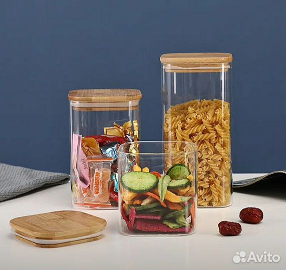 Банка для сыпучих стеклянная