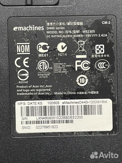 EMachines MS2305 D440S в разбор
