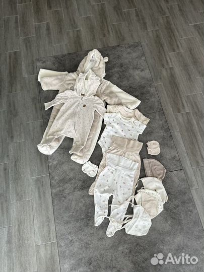 Пакет детских вещей mothercare 1-3 мес 62-68