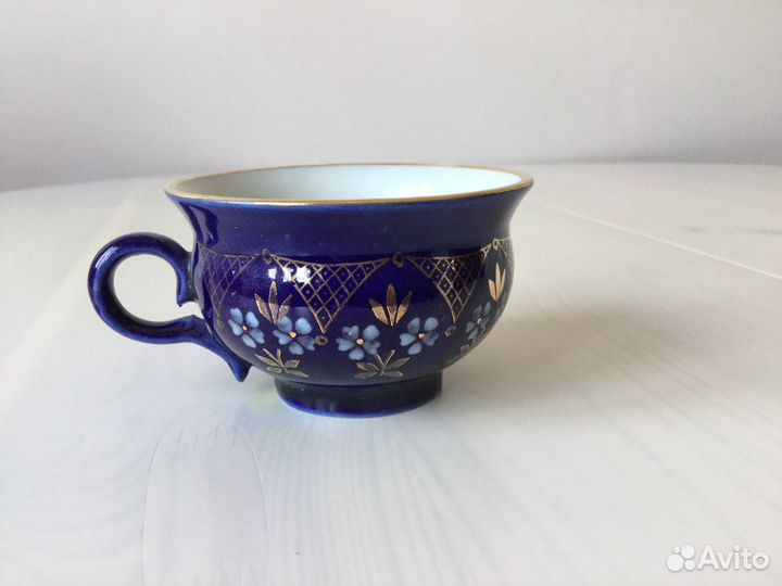 Чашки кофейные новые кобальт золото СССР