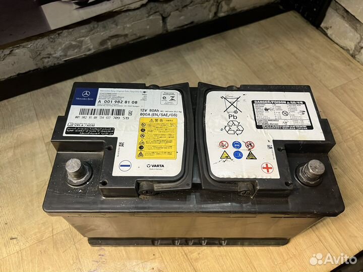 Аккумулятор Mercedes А0019828108 AGM 80Ач 800А