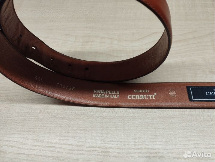 Мужской кожаный ремень Cerruti 105 см