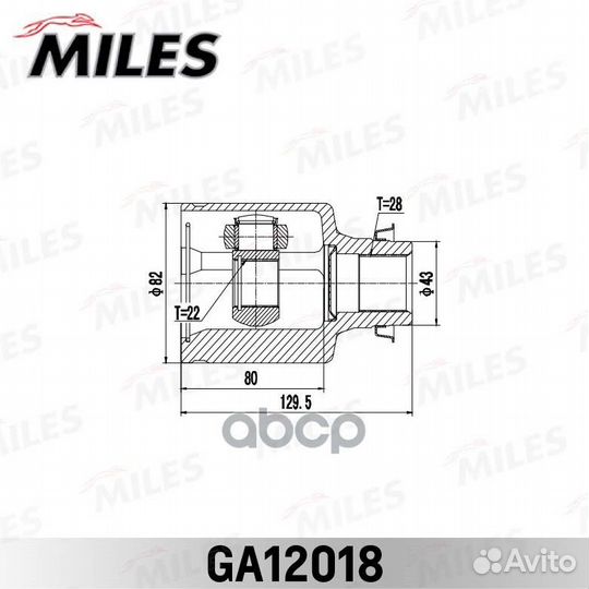ШРУС mazda 3 1.3-1.6 03-13 внут.прав. МКПП GA12018