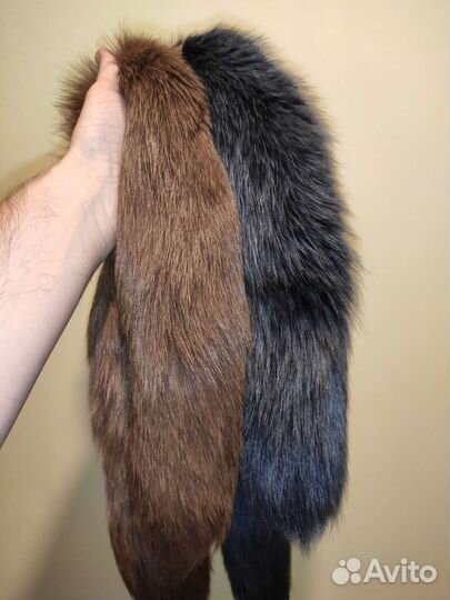 Мех, опушка, песец, тёмно-серая