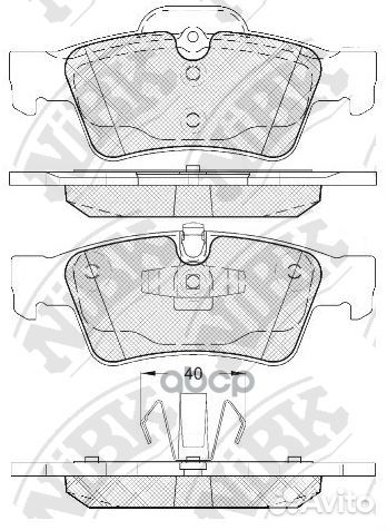 PN0507-nibk колодки дисковые задние MB