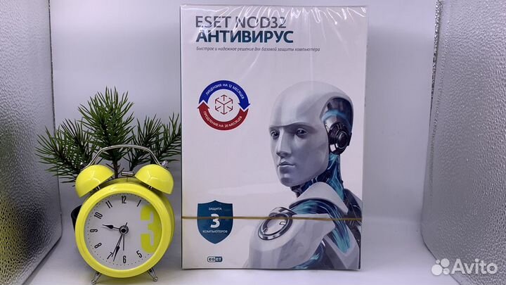 Eset NOD32 антивирус на 3 лицензии новые