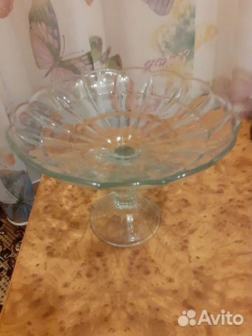 Ваза для фруктов,винтаж, стекло