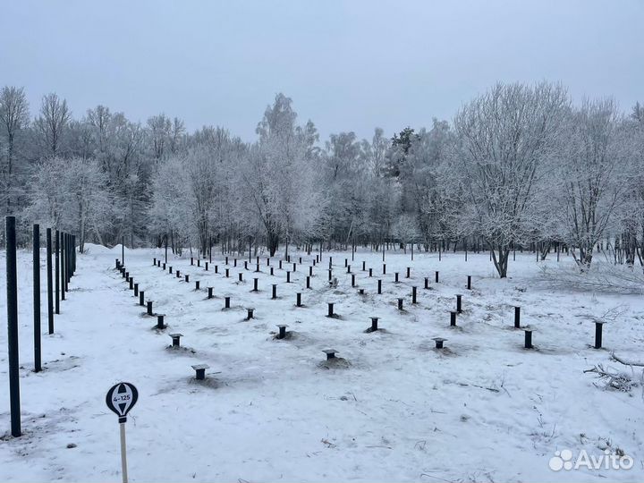 Винтовые сваи под ключ.Свайный фундамент зимой