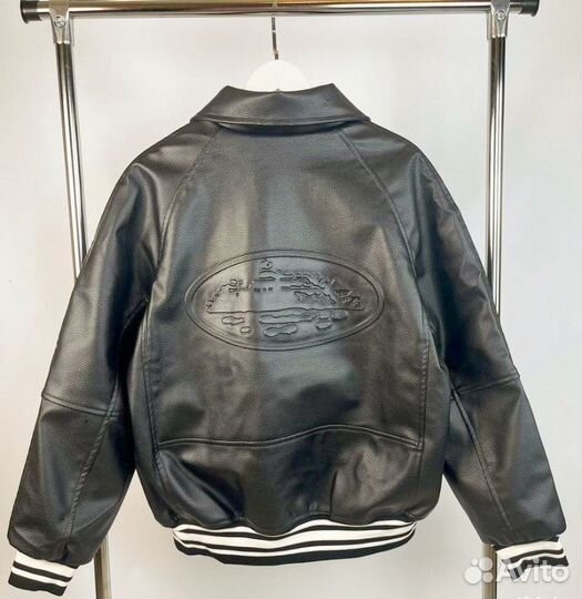 Кожаный бомбер corteiz learher jacket