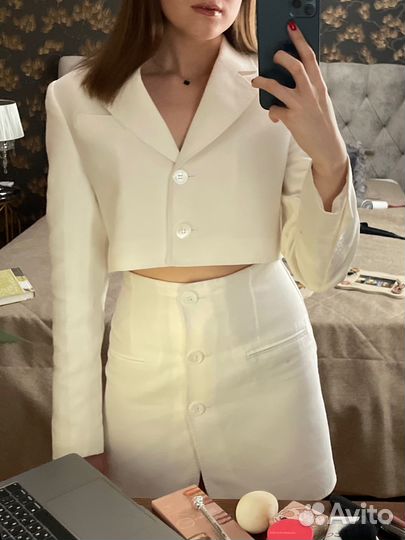 Льняной костюм lime