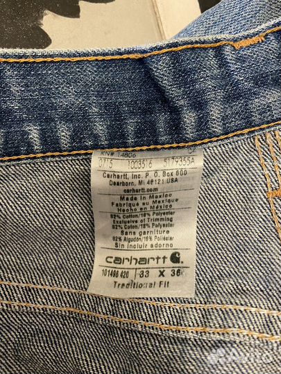 Carhartt made in Mexico джинсы 33x36