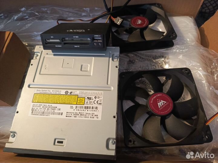 DVD Дисковод для пк и картридер + вентиляторы
