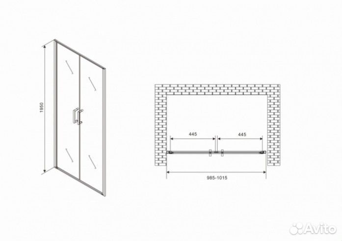 Душевая дверь Abber Sonnenstrand AG04100C 100 см