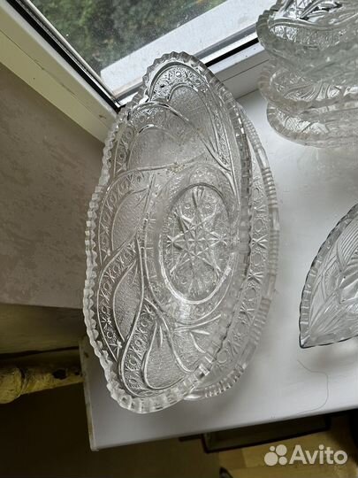 Ваза для фруктов хрусталь