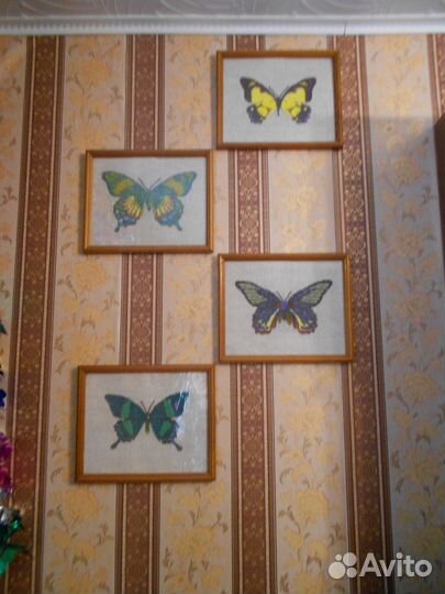 Картины, бисер, бабочки, ручная работа