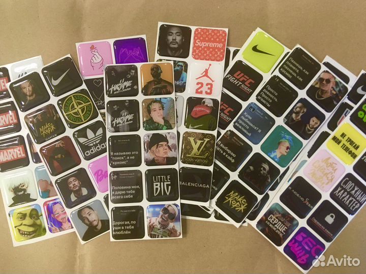 3D стикеры на телефон 10 шт