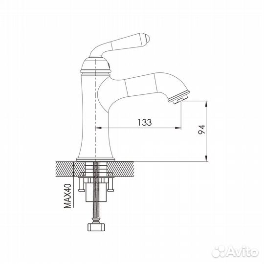 Смеситель для раковины Rose R02Q R0201Q, бронза