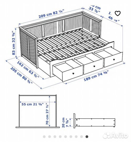 Кровать IKEA hemnes