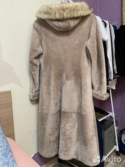 Шуба мутоновая с норкой