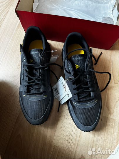 Кроссовки reebok classic leather черные black 9us